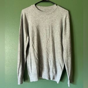 Grey sweater with cat embroidery on elbows